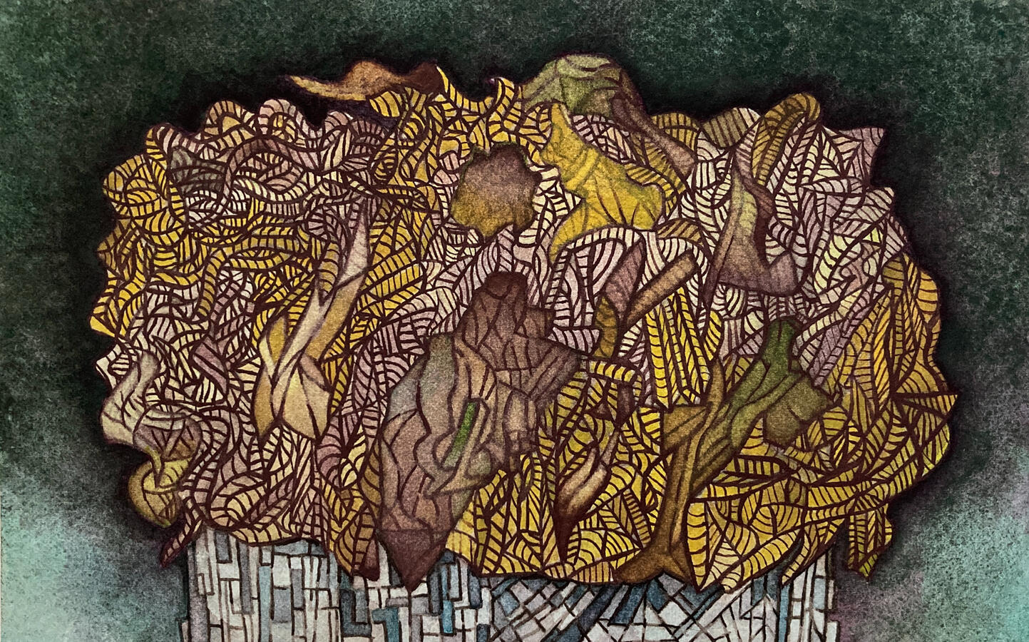 Yellow Tree, 6" x 9"